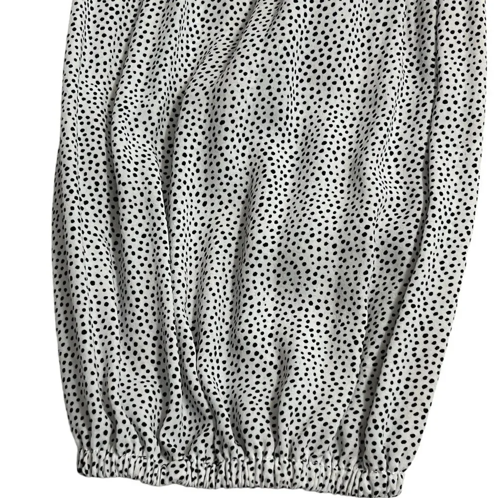 Adrianna Papell Women's Top Polka Dot Long Sleeve Size Small Relax Blouse Pleat - Picture 4 of 8